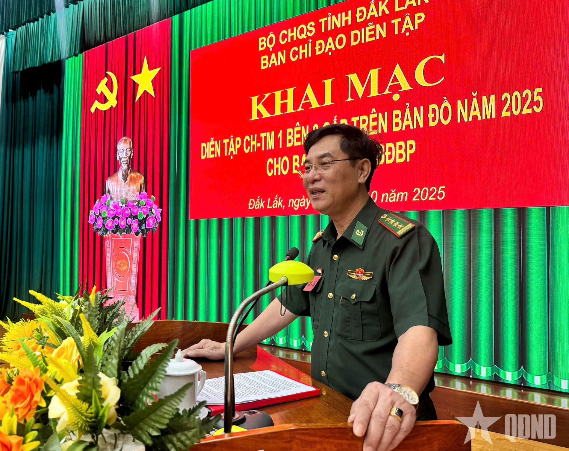 Bộ CHQS tỉnh Đắk Lắk: Khai mạc diễn tập chỉ huy - tham mưu một bên, hai cấp trên bản đồ năm 2025

